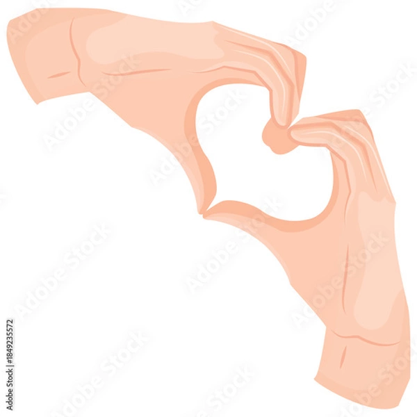 Obraz heart symbol composed of human gestures, symbolizing love, care, support and kindness, easily adaptable for any design