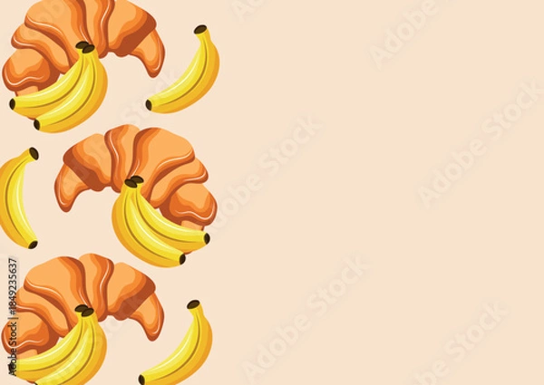 Obraz poster with pastries, namely croissants with banana flavor, for menus and various food designs