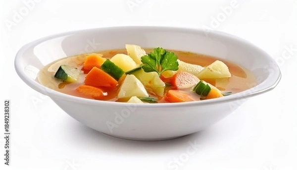 Obraz Vegetable soup in white bowl