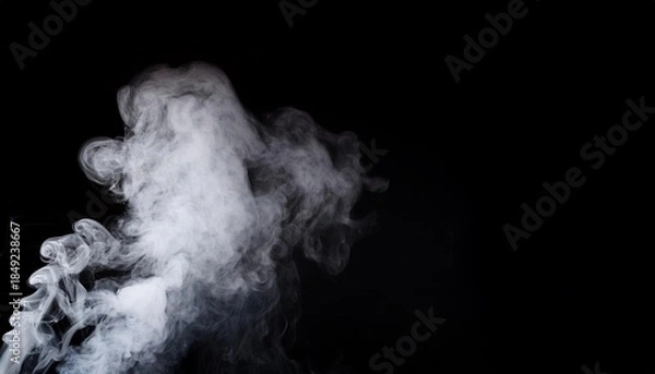 Obraz White smoke on black background