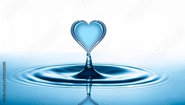Obraz Water drop heart ripple