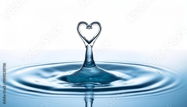 Obraz Water drop heart ripple