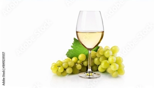 Obraz White wine and green grapes