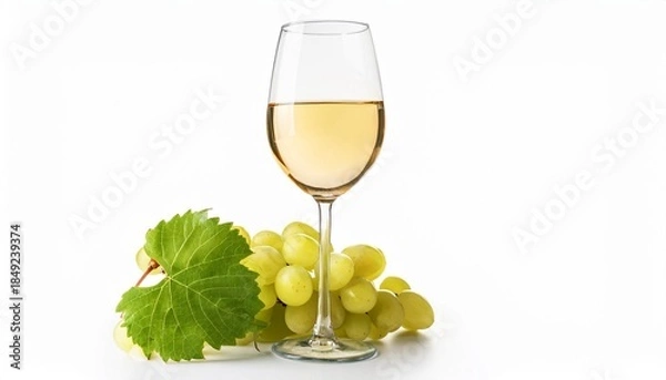 Obraz White wine and green grapes