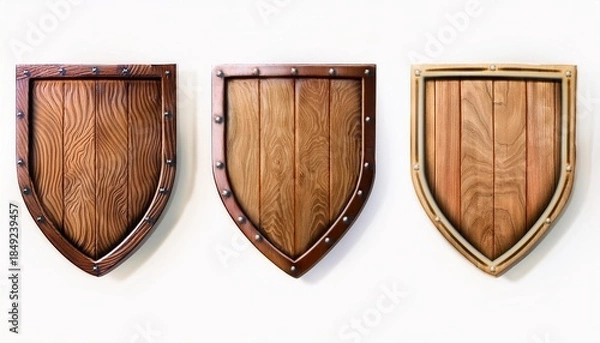 Obraz Wooden shields with metal trim