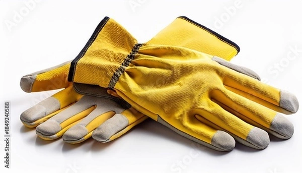 Obraz Yellow work gloves with grey palm patches