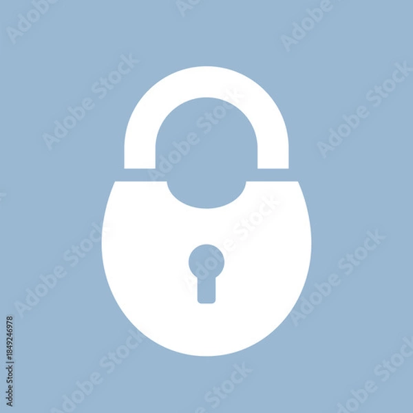 Obraz Padlock vector icon on blue background