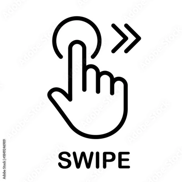 Obraz Swipe vector line icon