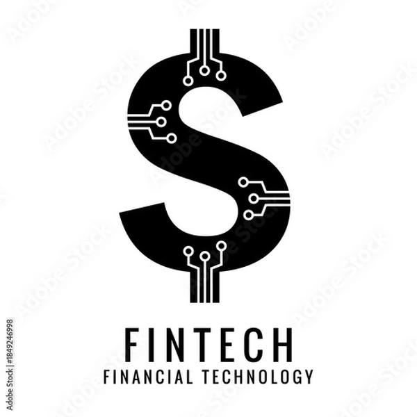 Obraz Fintech vector icon with dollar sign