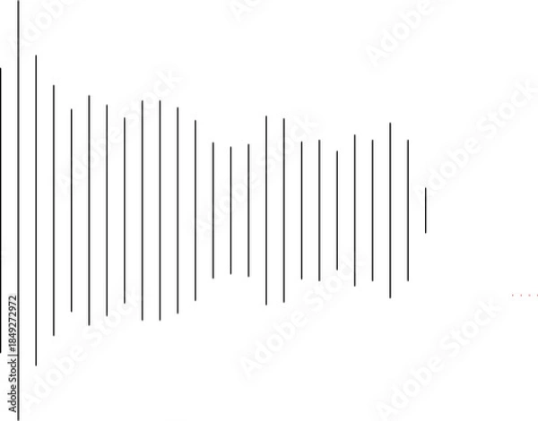 Fototapeta Abstract sound waveform visualization with vertical bars
