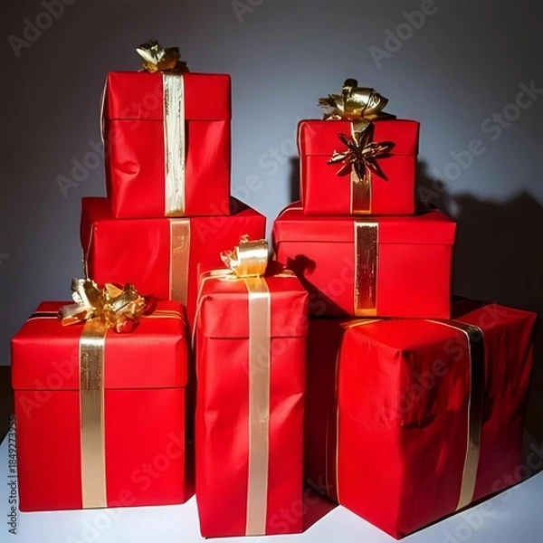 Obraz gift box with red ribbon