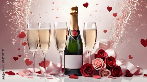 Obraz Valentine's Day. Champagne	