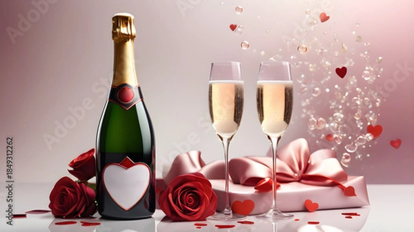 Obraz Valentine's Day. Champagne	