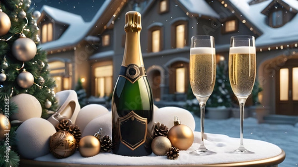 Obraz Champagne with glasses	