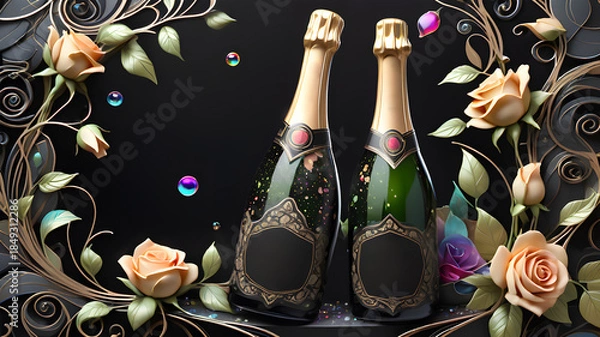 Obraz Champagne with glasses	