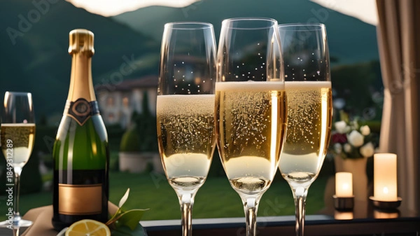 Obraz Champagne with glasses	