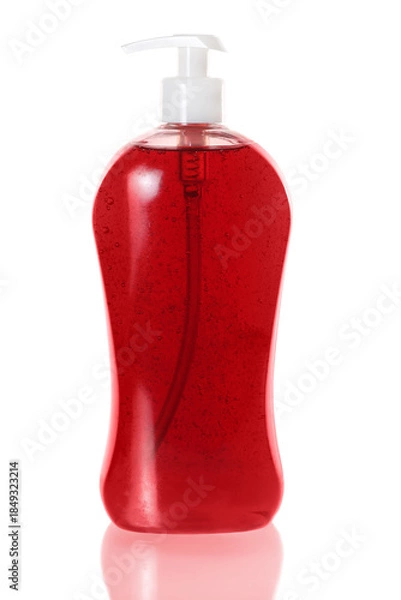 Obraz Plastic Bottle with liquid soap on a white background