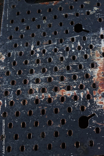 Fototapeta Worn metal grid