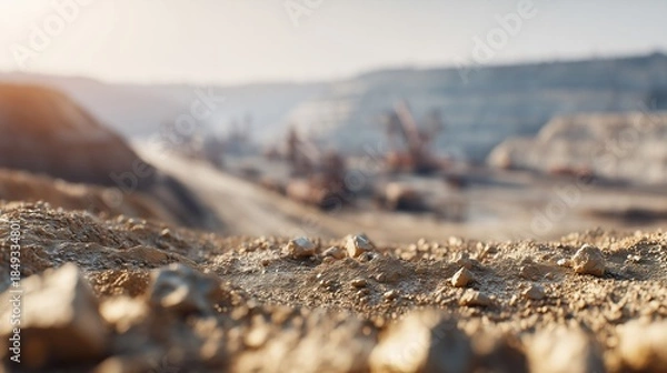 Obraz Defocused open-pit gold mining site