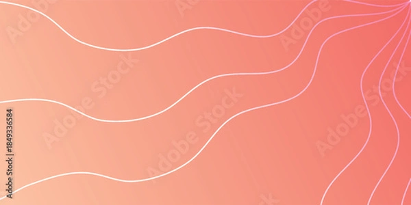 Obraz Wavy white lines on orange background.