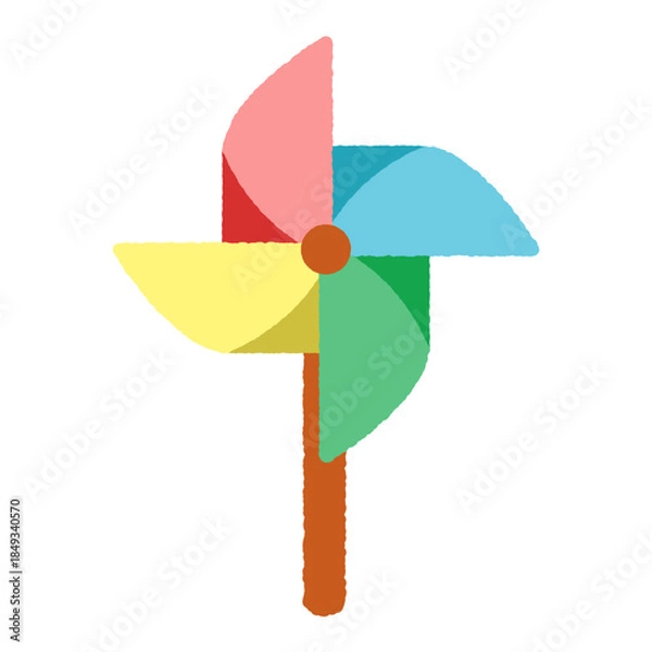 Obraz 手書き風のシンプルアイコンイラスト　かざぐるま