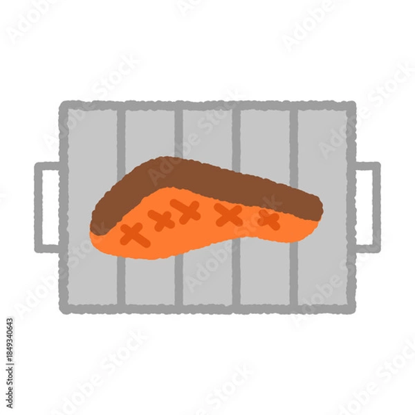 Obraz 手書き風のシンプルアイコンイラスト　グリル