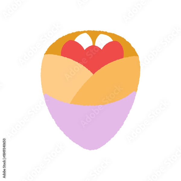 Obraz 手書き風の単品アイコンイラスト　食べ物　クレープ