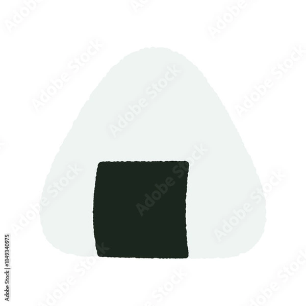 Obraz 手書き風の単品アイコンイラスト　食べ物　おにぎり