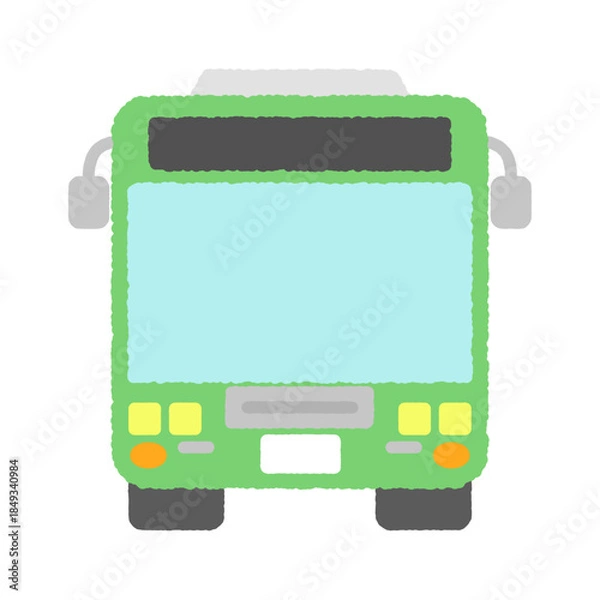 Obraz 手書き風のシンプルアイコンイラスト　バス