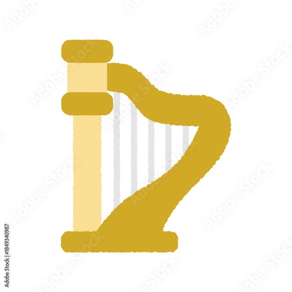 Obraz 手書き風のシンプルアイコンイラスト　ハープ