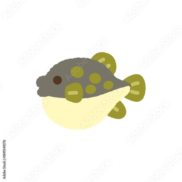 Obraz 手書き風のシンプルアイコンイラスト　ふぐ