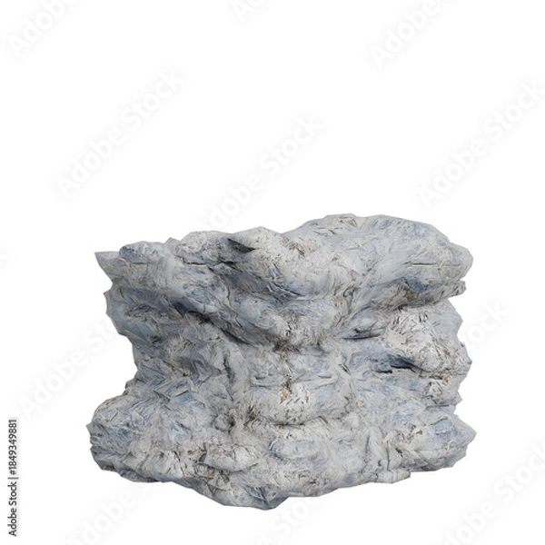 Obraz 3D Render Natural Stone Rock Formation on White background