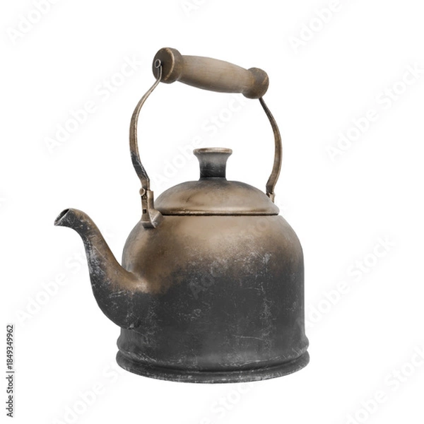 Fototapeta 3D Render Vintage Rustic Metal Teapot