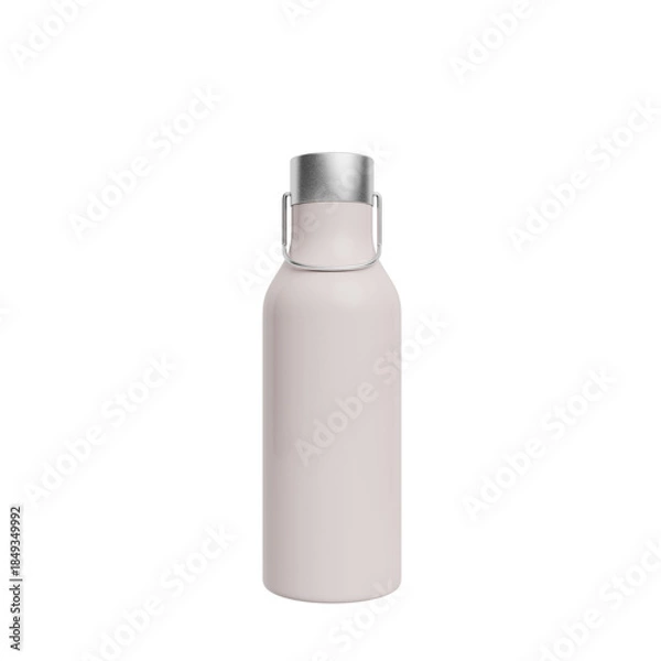 Obraz 3D Render Minimalist Metal Water Bottle on White background