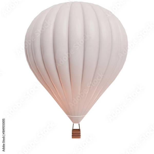 Obraz 3D Render White Hot Air Balloon on White background