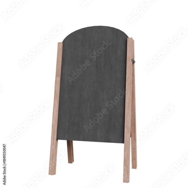 Fototapeta 3D Render Empty Chalkboard Sandwich Board
