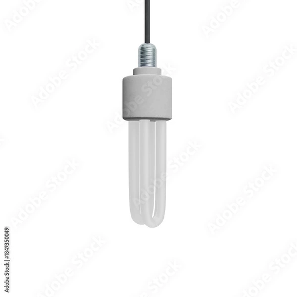 Fototapeta 3D Render Modern Energy-Efficient Light Bulb on White background