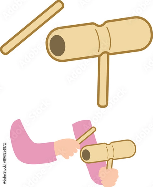 Obraz 打楽器、ウッドブロックのベクターイラスト