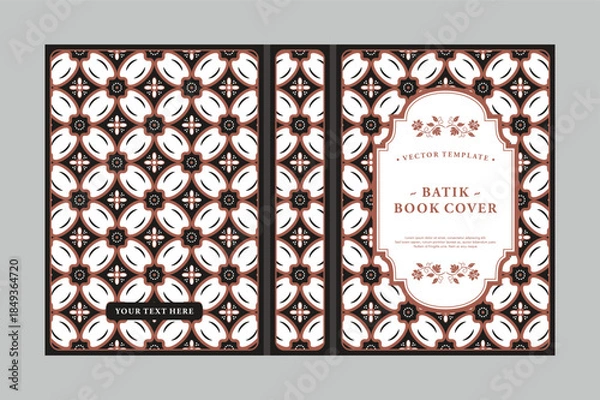 Obraz Elegant Batik Inspired Book Cover Template with Traditional Motifs