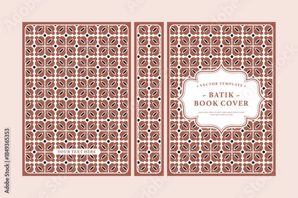 Obraz Elegant Batik Inspired Book Cover Template with Traditional Motifs