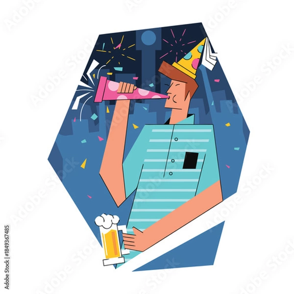 Obraz A man celebrates