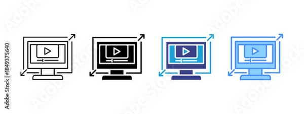 Obraz Resolutions  icon set multiple style collection