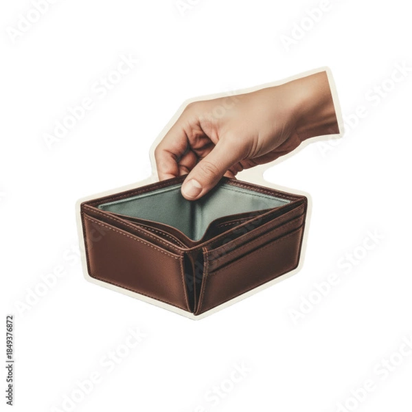 Obraz Hand Holding an Empty Wallet Cutout