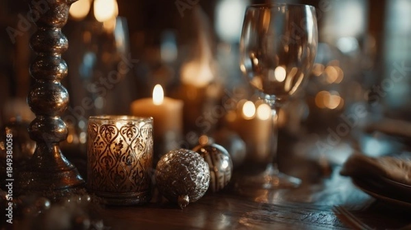 Obraz Soft candlelight, crystal glass, ornate ornaments!