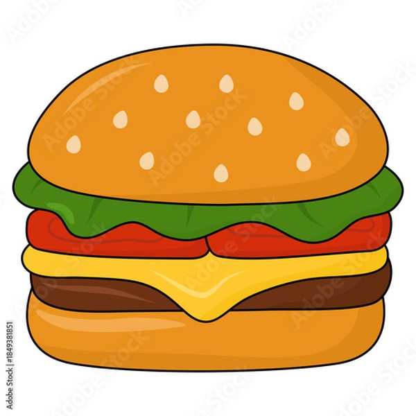 Obraz hamburger illustration