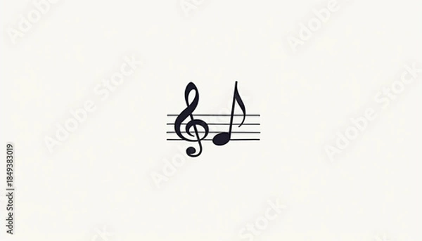 Obraz Minimalist Musical Note Memorial Flat Vector Illustration
