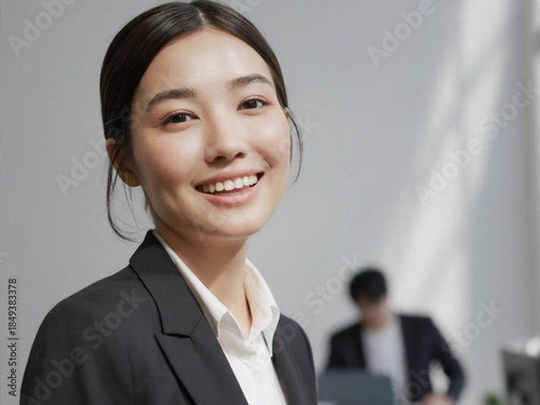 Obraz 若い笑顔の日本人ビジネスウーマン Generative AI