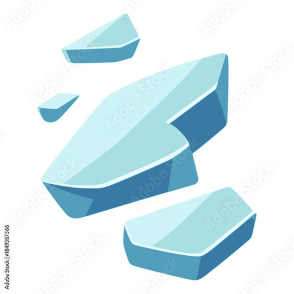 Obraz broken glass shard splinter sharp danger flat color vector illustration template design