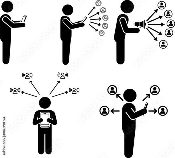 Obraz Programmer Workflow and Technical System Management Silhouettes