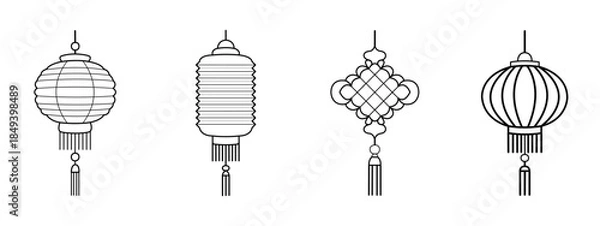 Obraz set lantern vector